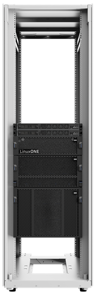 head-on view of the IBM z16 rack-mount server